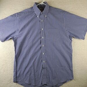 BROOKS BROTHERS Dress Shirt Size Mens Size Large Button Down Blue Check